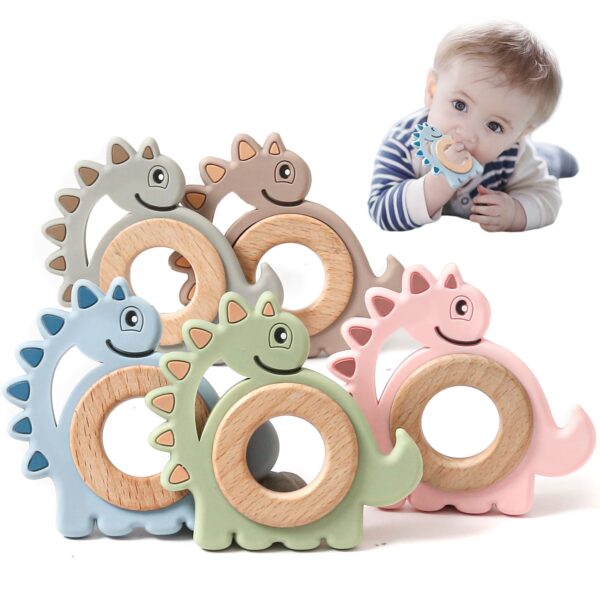 Dinosaur silicone teether