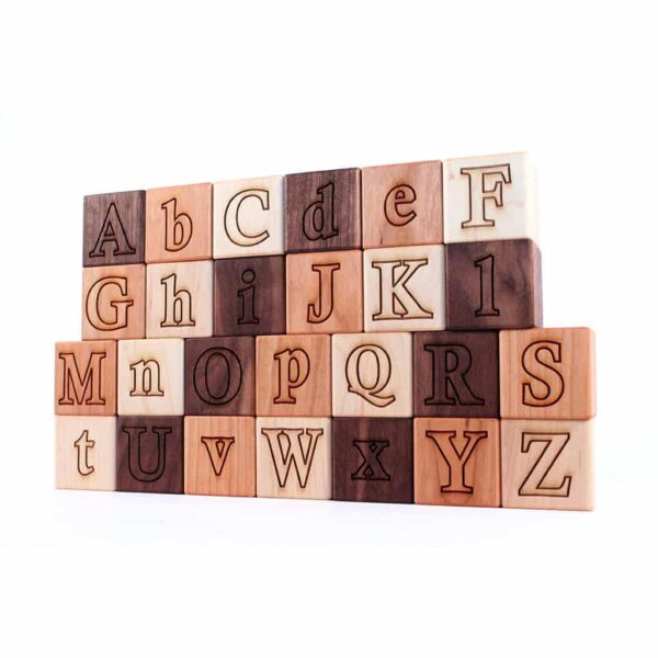 Wooden Cube Picture Alphabet Blocks