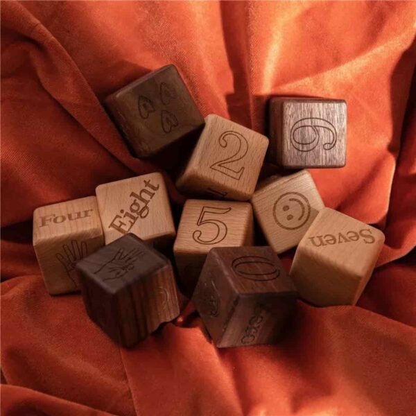 Wooden Cube Picture Alphabet Blocks