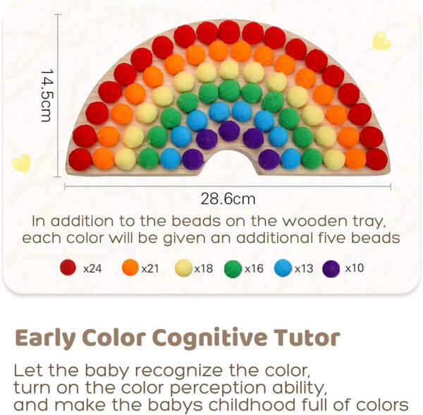 Wooden Rainbow Clip Bead Puzzle Series