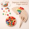 Wooden Rainbow Clip Bead Puzzle Series