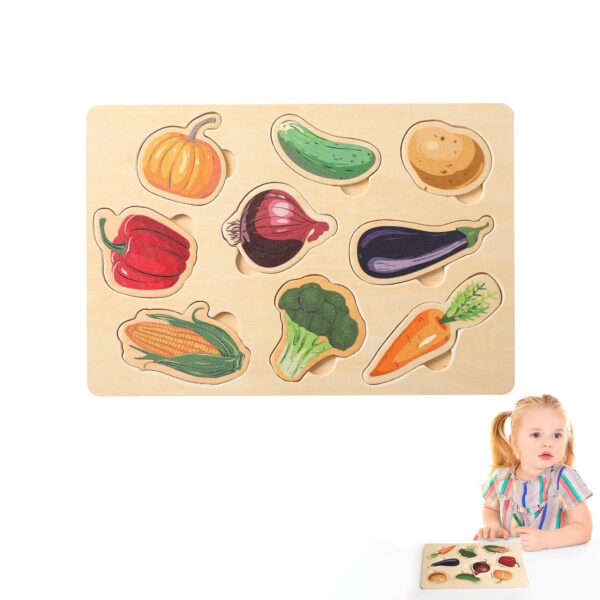 Montessori Vegetable Block Puzzle-min